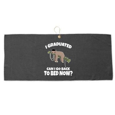 I Graduated Can I Go Back To Bed Now Sloth Large Microfiber Waffle Golf Towel