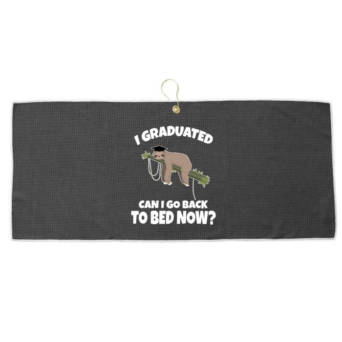 I Graduated Can I Go Back To Bed Now Sloth Large Microfiber Waffle Golf Towel