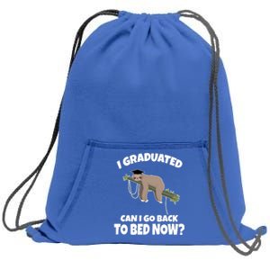 I Graduated Can I Go Back To Bed Now Sloth Sweatshirt Cinch Pack Bag