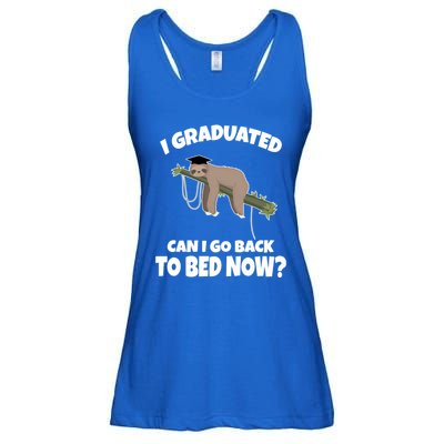 I Graduated Can I Go Back To Bed Now Sloth Ladies Essential Flowy Tank