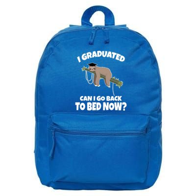 I Graduated Can I Go Back To Bed Now Sloth 16 in Basic Backpack