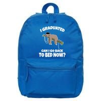 I Graduated Can I Go Back To Bed Now Sloth 16 in Basic Backpack