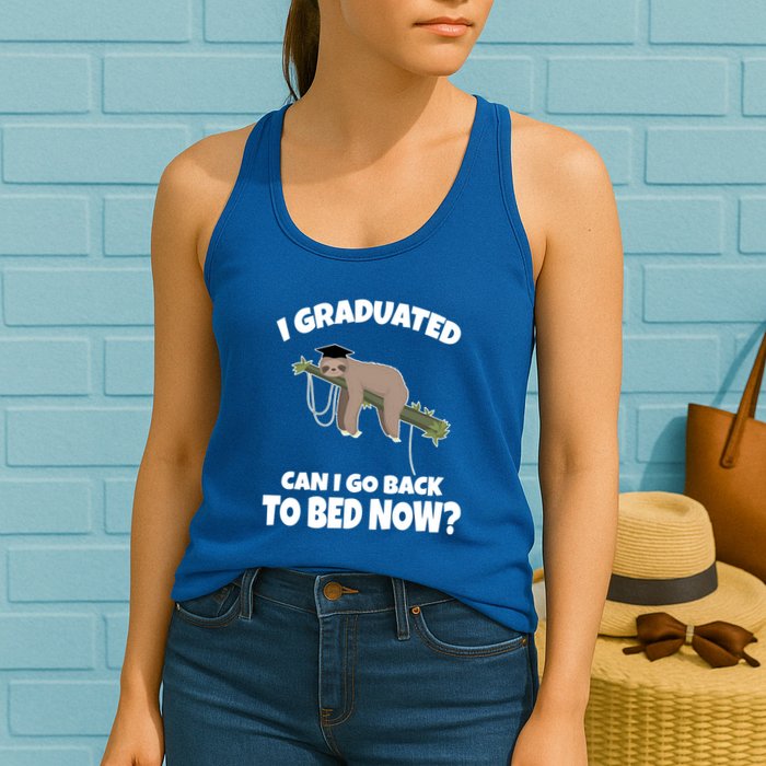 I Graduated Can I Go Back To Bed Now Sloth Womens Tank Top