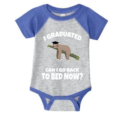 I Graduated Can I Go Back To Bed Now Sloth Infant Baby Jersey Bodysuit