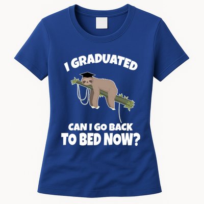 I Graduated Can I Go Back To Bed Now Sloth Womens T-Shirt