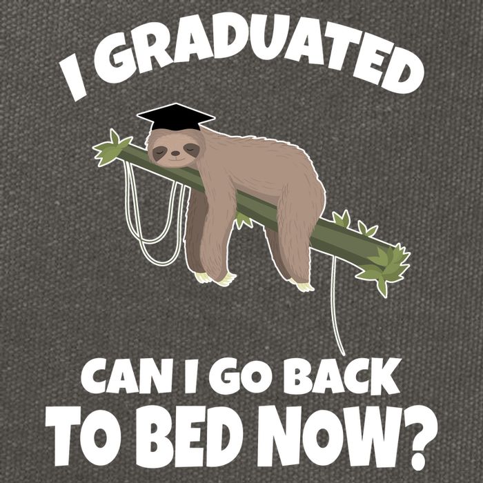 I Graduated Can I Go Back To Bed Now Sloth Cotton Canvas Backpack