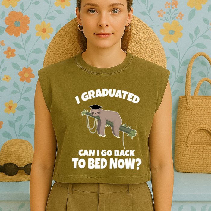 I Graduated Can I Go Back To Bed Now Sloth Garment-Dyed Women's Muscle Tee