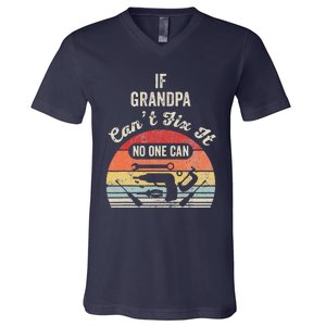 If Grandpa CanT Fix It No One Can Retro Tools V-Neck T-Shirt