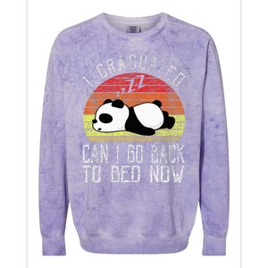 I Graduated Can I Go Back To Bed Now Cute Panda Sleeping Colorblast Crewneck Sweatshirt