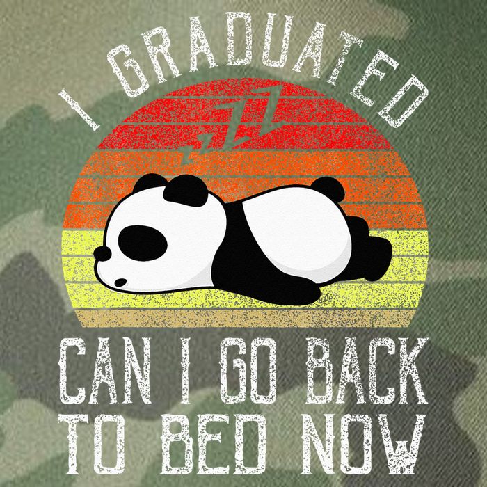 I Graduated Can I Go Back To Bed Now Cute Panda Sleeping Legacy Tie Dye Trucker Hat