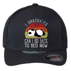 I Graduated Can I Go Back To Bed Now Cute Panda Sleeping Flexfit Unipanel Trucker Cap