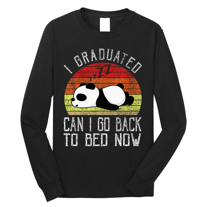 I Graduated Can I Go Back To Bed Now Cute Panda Sleeping Long Sleeve Shirt