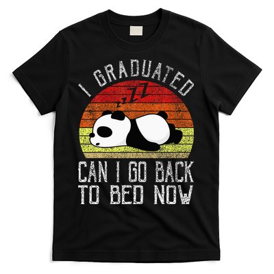 I Graduated Can I Go Back To Bed Now Cute Panda Sleeping T-Shirt