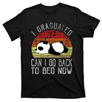 I Graduated Can I Go Back To Bed Now Cute Panda Sleeping T-Shirt