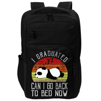 I Graduated Can I Go Back To Bed Now Cute Panda Sleeping Impact Tech Backpack