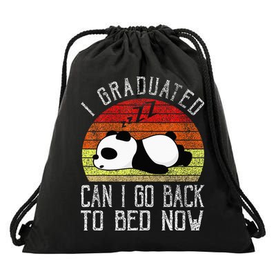 I Graduated Can I Go Back To Bed Now Cute Panda Sleeping Drawstring Bag