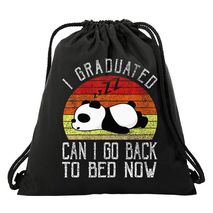 I Graduated Can I Go Back To Bed Now Cute Panda Sleeping Drawstring Bag