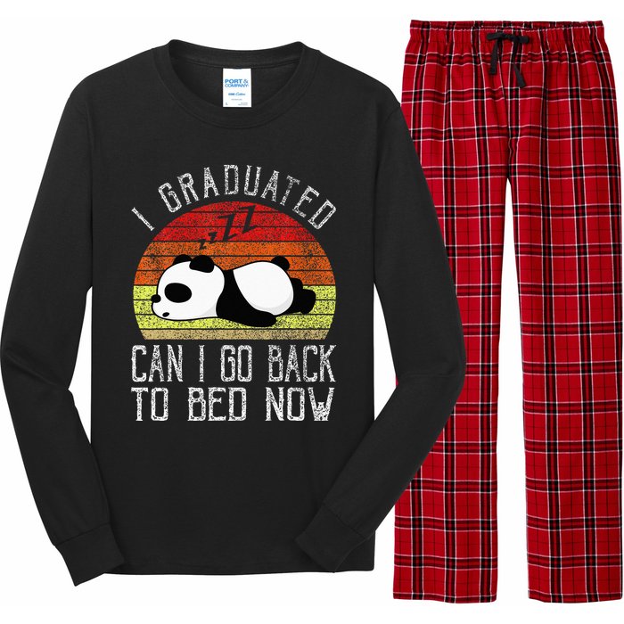 I Graduated Can I Go Back To Bed Now Cute Panda Sleeping Long Sleeve Pajama Set