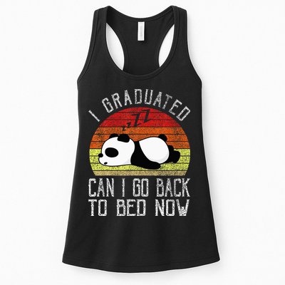 I Graduated Can I Go Back To Bed Now Cute Panda Sleeping Womens Tank Top