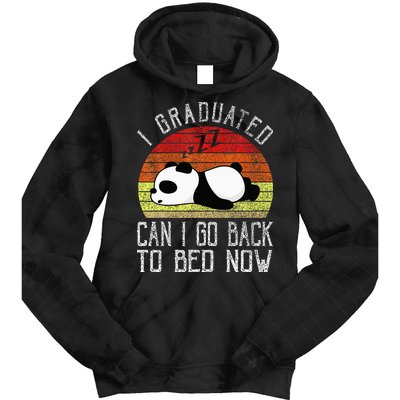 I Graduated Can I Go Back To Bed Now Cute Panda Sleeping Tie Dye Hoodie