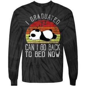 I Graduated Can I Go Back To Bed Now Cute Panda Sleeping Tie-Dye Long Sleeve Shirt