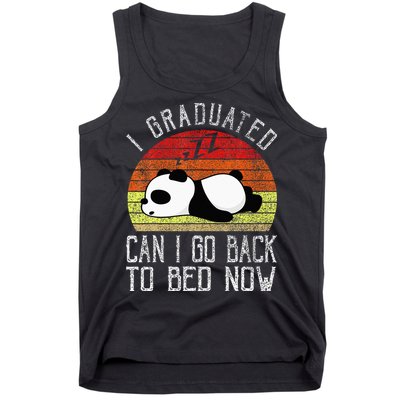 I Graduated Can I Go Back To Bed Now Cute Panda Sleeping Tank Top