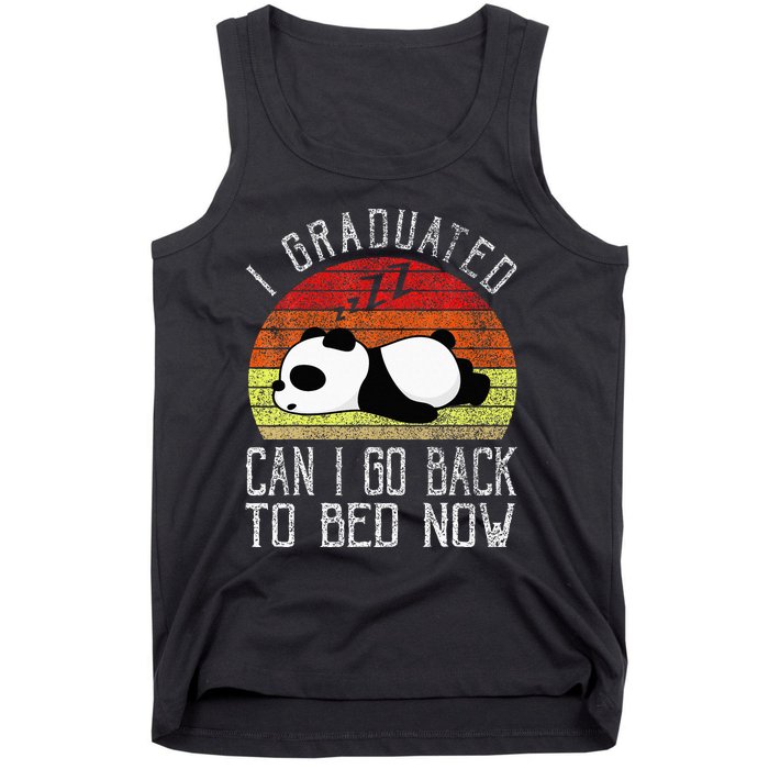 I Graduated Can I Go Back To Bed Now Cute Panda Sleeping Tank Top