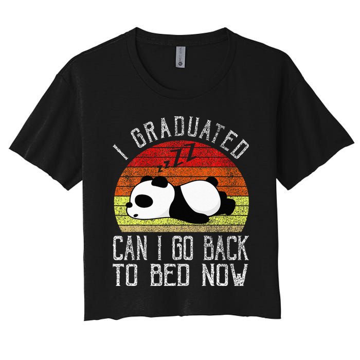 I Graduated Can I Go Back To Bed Now Cute Panda Sleeping Crop Top