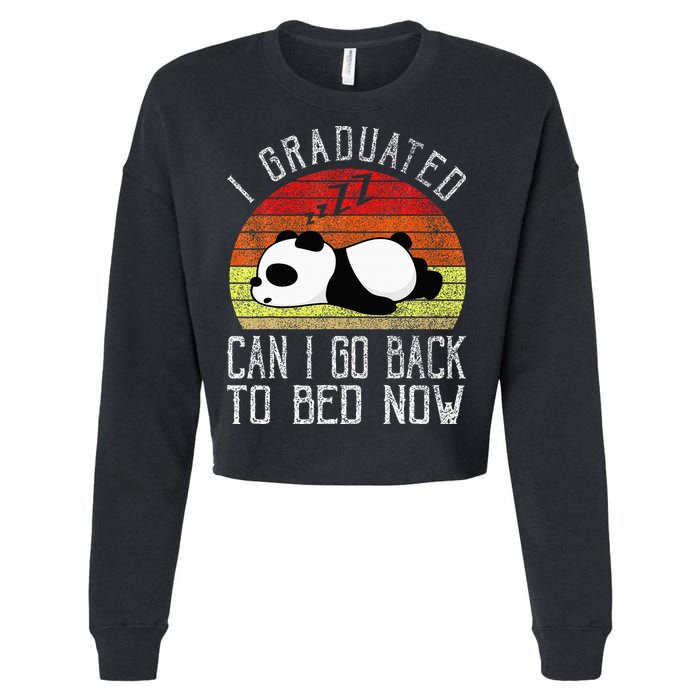 I Graduated Can I Go Back To Bed Now Cute Panda Sleeping Cropped Pullover Crew