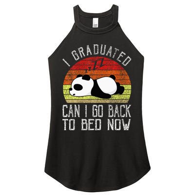 I Graduated Can I Go Back To Bed Now Cute Panda Sleeping Women's Perfect Tri Rocker Tank