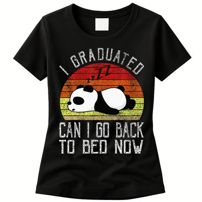 I Graduated Can I Go Back To Bed Now Cute Panda Sleeping Womens T-Shirt