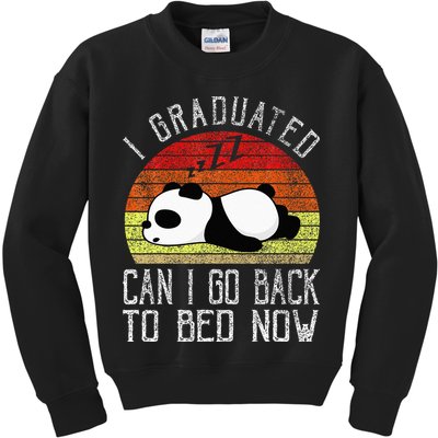 I Graduated Can I Go Back To Bed Now Cute Panda Sleeping Kids Sweatshirt