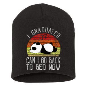 I Graduated Can I Go Back To Bed Now Cute Panda Sleeping Short Acrylic Beanie