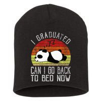 I Graduated Can I Go Back To Bed Now Cute Panda Sleeping Short Acrylic Beanie