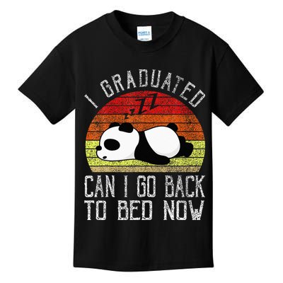 I Graduated Can I Go Back To Bed Now Cute Panda Sleeping Kids T-Shirt