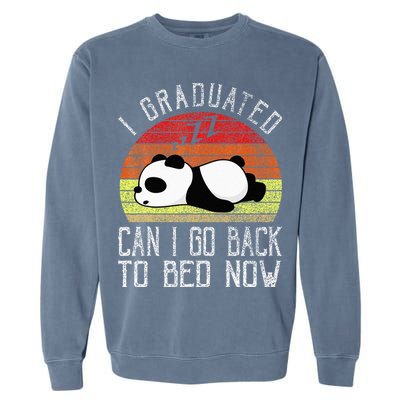 I Graduated Can I Go Back To Bed Now Cute Panda Sleeping Garment-Dyed Sweatshirt