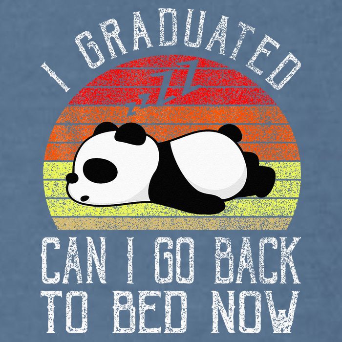 I Graduated Can I Go Back To Bed Now Cute Panda Sleeping Garment-Dyed Sweatshirt
