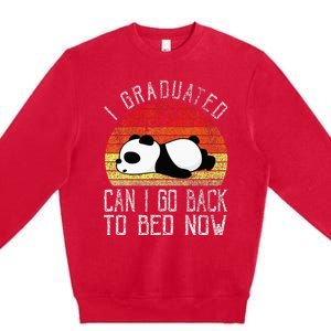 I Graduated Can I Go Back To Bed Now Cute Panda Sleeping Premium Crewneck Sweatshirt