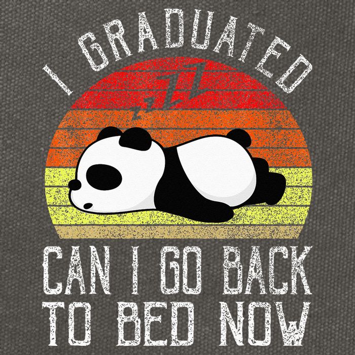 I Graduated Can I Go Back To Bed Now Cute Panda Sleeping Cotton Canvas Backpack
