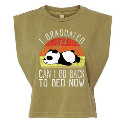 I Graduated Can I Go Back To Bed Now Cute Panda Sleeping Garment-Dyed Women's Muscle Tee