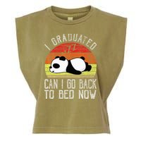 I Graduated Can I Go Back To Bed Now Cute Panda Sleeping Garment-Dyed Women's Muscle Tee