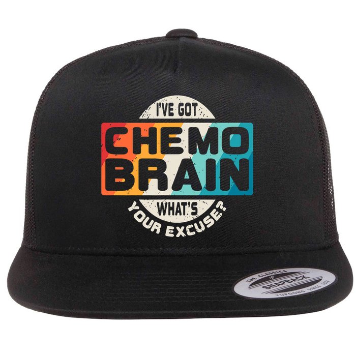 I've Got Chemo Brain What's Your Excuse? Chemo Brain Awareness Flat Bill Trucker Hat