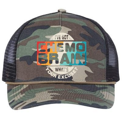 I've Got Chemo Brain What's Your Excuse? Chemo Brain Awareness Retro Rope Trucker Hat Cap