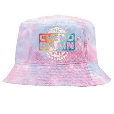 I've Got Chemo Brain What's Your Excuse? Chemo Brain Awareness Tie-Dyed Bucket Hat