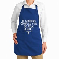 If Genders Confuse You Go Milk A Bull Full-Length Apron With Pockets