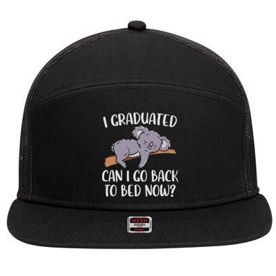 I Graduated Can I Go Back To Bed Now Koala Bear Graduation 7 Panel Mesh Trucker Snapback Hat