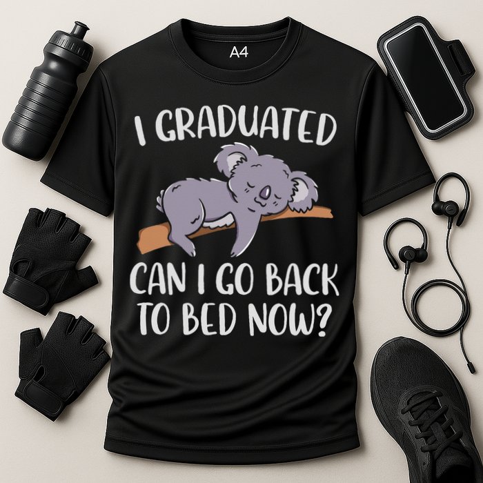 I Graduated Can I Go Back To Bed Now Koala Bear Graduation Cooling Performance Crew T-Shirt