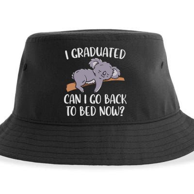 I Graduated Can I Go Back To Bed Now Koala Bear Graduation Sustainable Bucket Hat