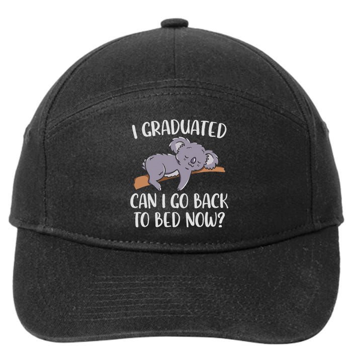 I Graduated Can I Go Back To Bed Now Koala Bear Graduation 7-Panel Snapback Hat