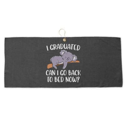 I Graduated Can I Go Back To Bed Now Koala Bear Graduation Large Microfiber Waffle Golf Towel